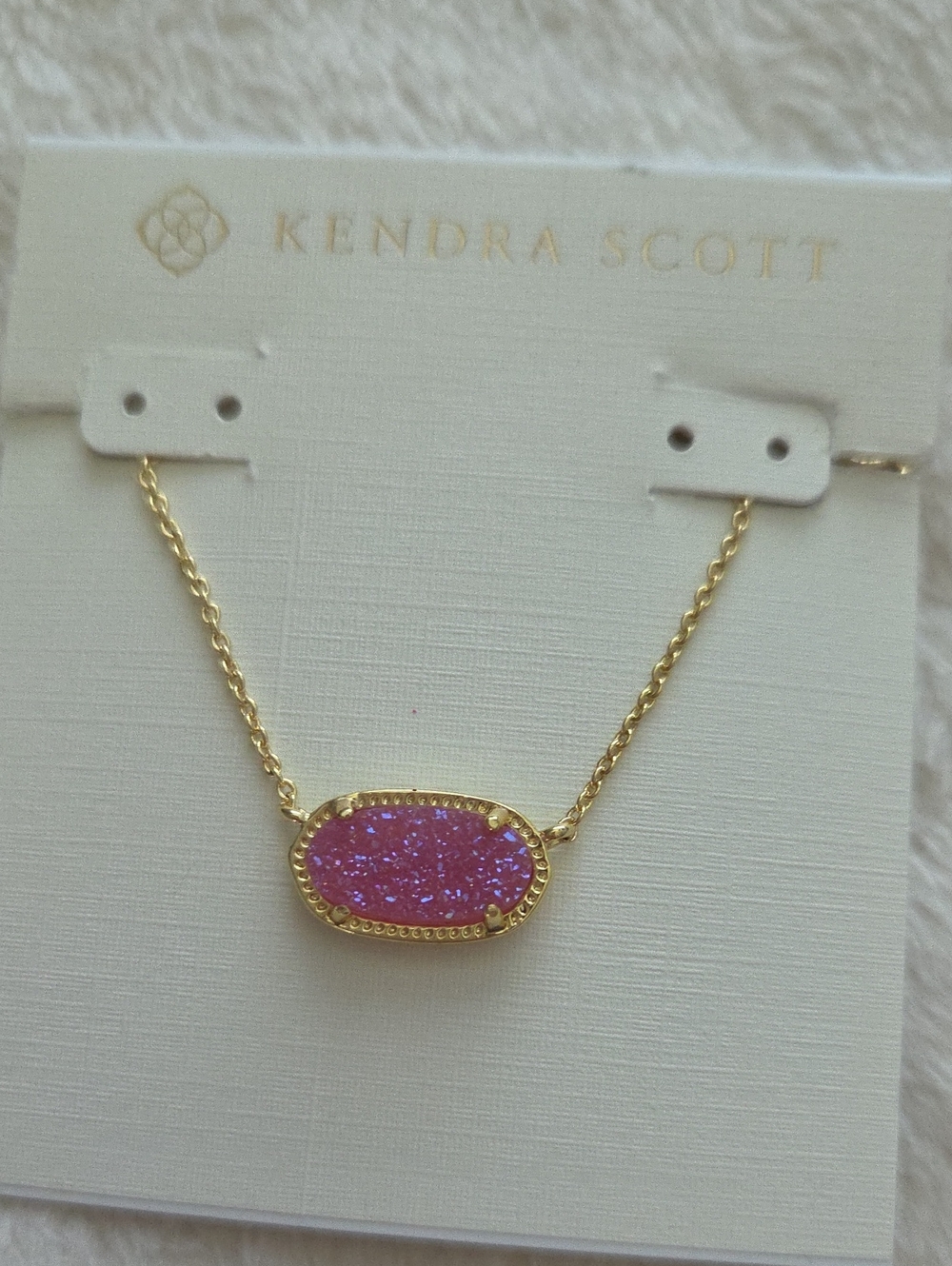 Kendra Scott Mulberry Drusy Pink Purple Elisa Necklace New